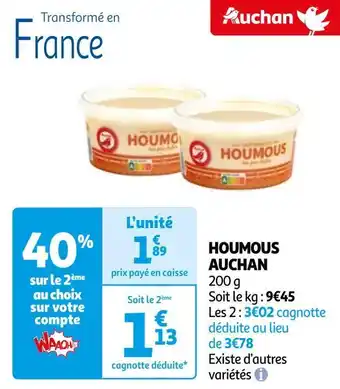 Auchan Auchan houmous offre