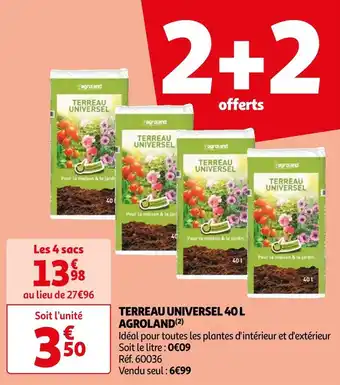 Auchan Agroland terreau universel 40 l offre