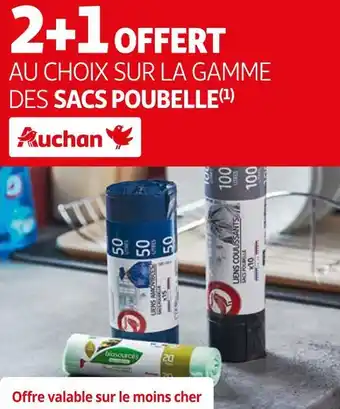 Auchan Auchan 2+1 offert au choix sur la gamme des sacs poubelle auchan offre