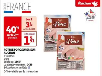 Auchan Supermarché Auchan rôti de porc supérieur offre