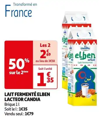 Auchan Candia lait fermenté elben lacteor offre