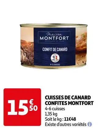 Auchan Montfort cuisses de canard confites offre