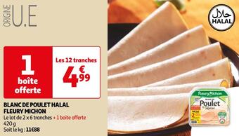 Auchan Fleury michon blanc de poulet halal offre