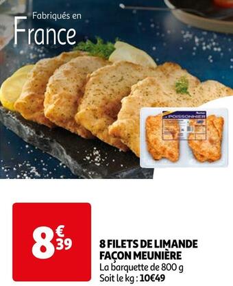 Auchan 8 filets de limande façon meunière offre