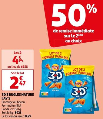 Auchan Lay's 3d's bugles nature offre
