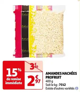 Auchan Profruit amandes hachées offre
