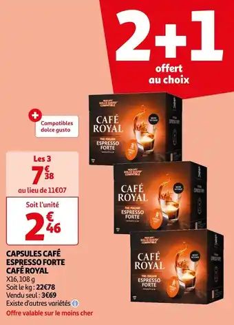 Auchan Café royal capsules café espresso forte offre