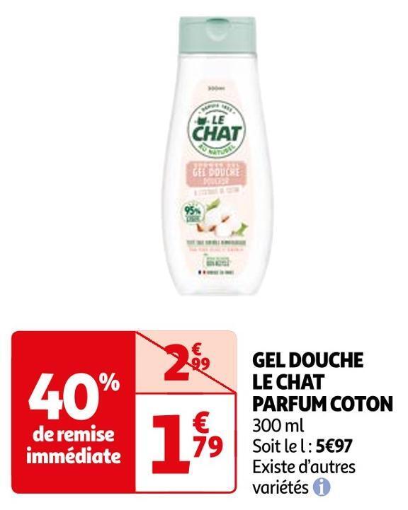 Promo Le chat gel douche parfum coton chez Auchan