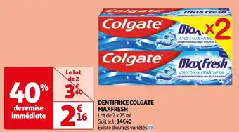 Colgate dentifrice maxfresh