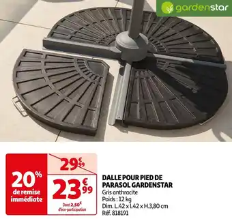 Auchan Gardenstar dalle pour pied de parasol offre
