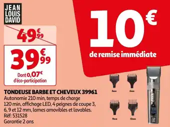 Auchan Jean louis david tondeuse barbe et cheveux 39961 offre
