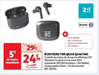 Auchan Qilive écouteurs tws q1467 enc offre