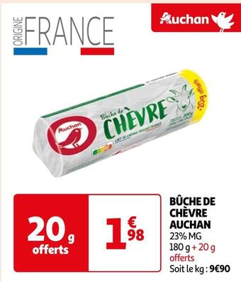 Auchan Auchan bûche de chèvre offre