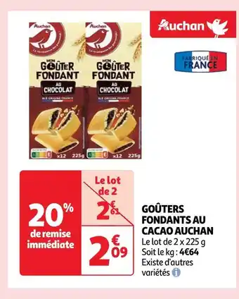 Auchan Auchan goûters fondants au cacao offre