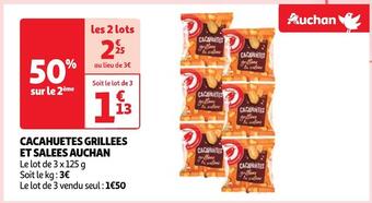 Auchan Auchan cacahuetes grillees et salees offre
