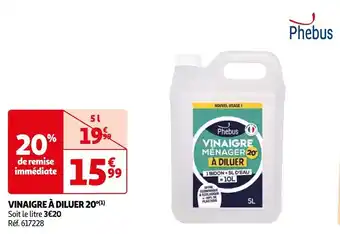 Auchan Vinaigre à diluer 20° offre