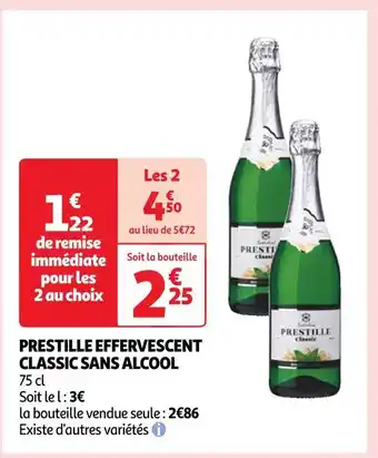 Auchan Prestille effervescent classic sans alcool offre