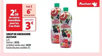 Auchan Auchan sirop de grenadine offre