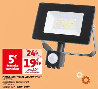 Auchan Projecteur mural led 20 w ip 44 offre