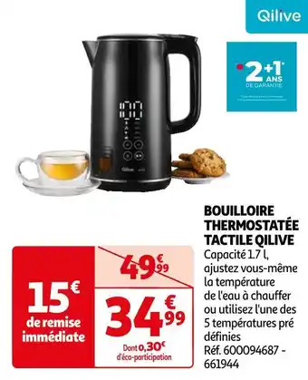 Auchan Qilive bouilloire thermostatée tactile offre