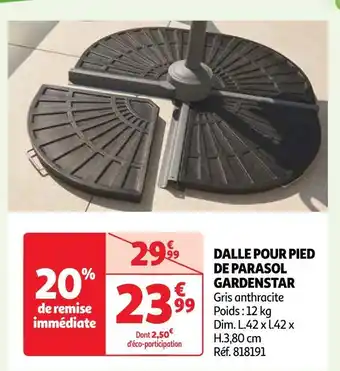Auchan Gardenstar dalle pour pied de parasol offre