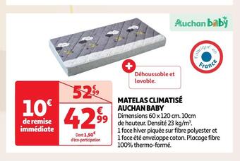 Auchan Auchan baby matelas climatisé offre