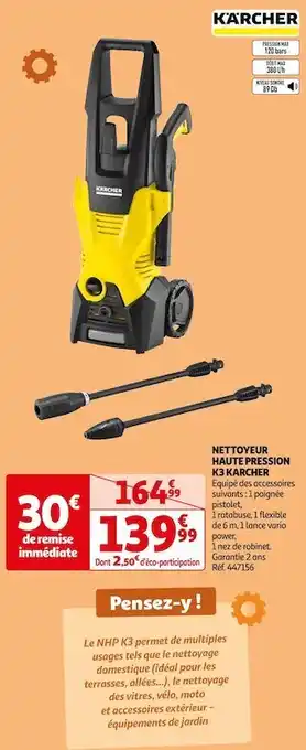 Auchan Karcher nettoyeur haute pression k3 offre