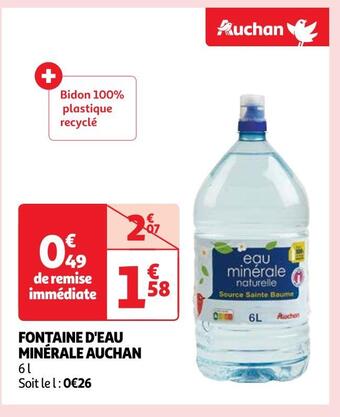 Auchan Auchan fontaine d'eau minérale offre