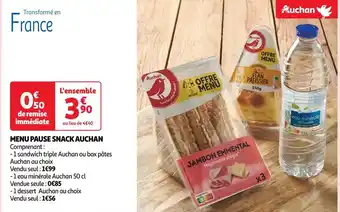 Auchan Auchan menu pause snack offre