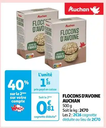 Auchan Auchan flocons d'avoine offre