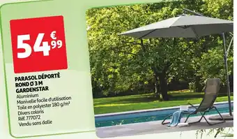 Parasol déporté rond ø 3 m gardenstar