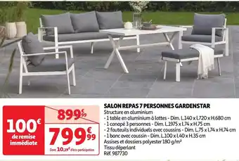 Auchan Gardenstar salon repas 7 personnes offre