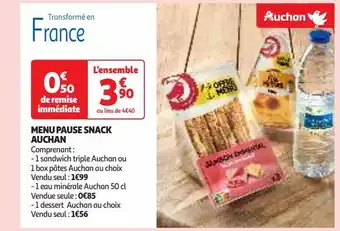 Auchan Supermarché Menu pause snack auchan offre