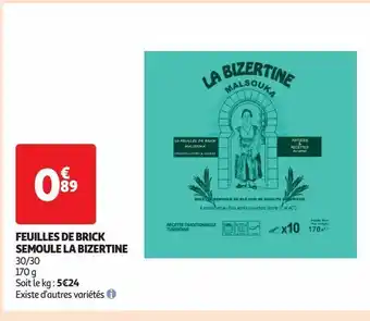 Feuilles de brick semoule la bizertine