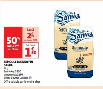 Auchan Supermarché Semoule ble dur fin samia offre