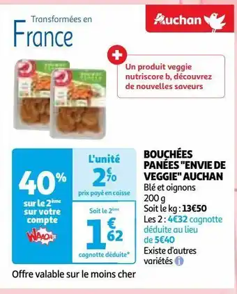 Auchan Bouchées panées envie de veggie auchan offre