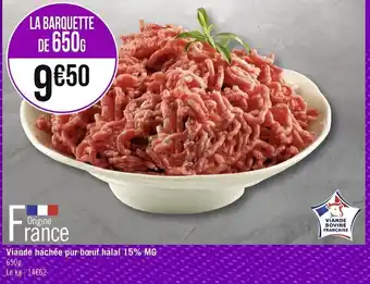 Casino Supermarchés Viande Hachée Pur-Boeuf Halal 15% MG offre