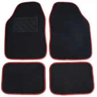 4 tapis de voiture universels moquette unikar rouge