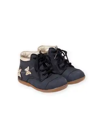 Bottillons bleu marine motifs papillons bébé fille