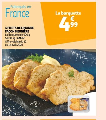 Auchan Supermarché 4 Filets De Limande Facon Meuniere offre