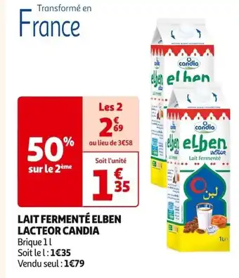 Auchan Supermarché Lait Fermenté Elben Lacteor Candia offre