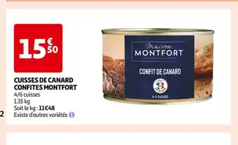 Auchan Supermarché Cuisses De Canard Confite Montfort offre