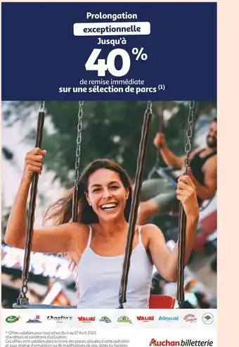 Auchan Supermarché Sur Une Sélection De Parcs offre