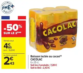 Carrefour Boisson lactee au cacao cacolac offre
