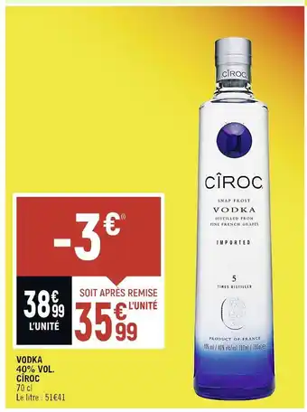 Spar Cîroc vodka 40% vol. offre