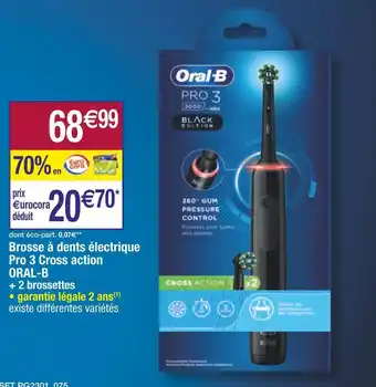 Cora x Carrefour Oral-b brosse à dents électrique pro 3 cross action offre