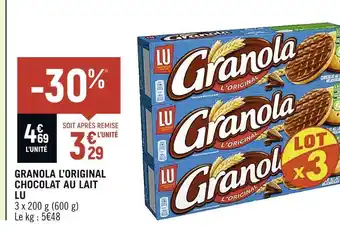 Spar Lu granola l’original chocolat au lait offre