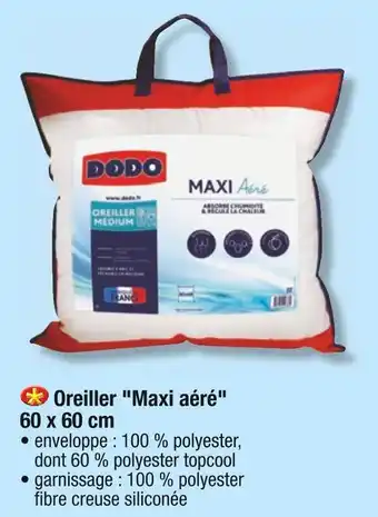 Cora x Carrefour Dodo oreiller maxi aéré 60 x 60 cm offre