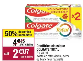 Cora x Carrefour Colgate total dentifrice classique offre