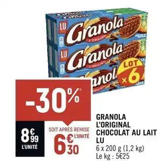 Spar Lu granola l’original chocolat au lait offre